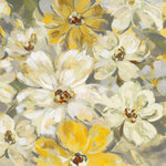 Scattered Spring Petals Yellow Gray Crop - Wall Art - By Silvia Vassileva- Gallery Art Company