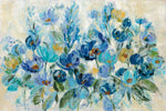 Scattered Blue Flowers - Wall Art - By Silvia Vassileva- Gallery Art Company