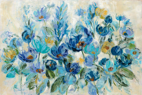 Scattered Blue Flowers - Wall Art - By Silvia Vassileva- Gallery Art Company
