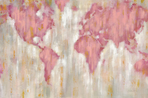 Blush World Map - Wall Art - By Silvia Vassileva- Gallery Art Company