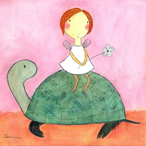 Fairy on Turtle - Wall Art - By Carla Sonheim- Gallery Art Company