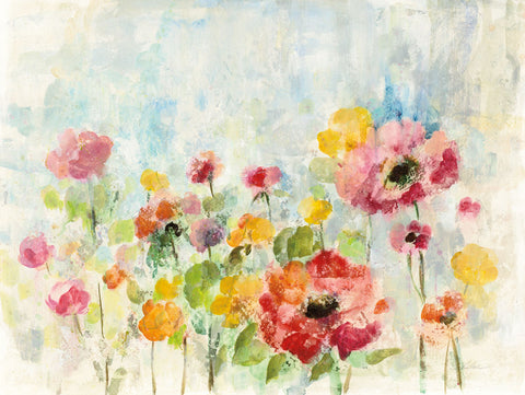 Summer Rain Floral - Wall Art - By Silvia Vassileva- Gallery Art Company