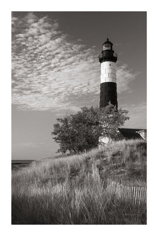 Big Sable Point Lighthouse II BW - Wall Art - By Alan Majchrowicz- Gallery Art Company