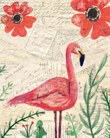 Postcard Flamingo 1 - Wall Art - By Kimberly Allen- Gallery Art Company