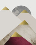 Beige Burgundy Mountains 2 - Wall Art - By Urban Epiphany- Gallery Art Company