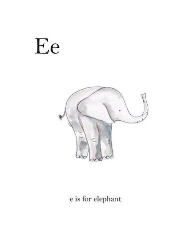 E is for Elephant - Wall Art - By Leah Straatsma- Gallery Art Company