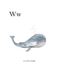 W is for Whale - Wall Art - By Leah Straatsma- Gallery Art Company