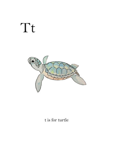 T is for Turtle - Wall Art - By Leah Straatsma- Gallery Art Company