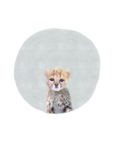 Baby Cheetah Circle - Wall Art - By Leah Straatsma- Gallery Art Company