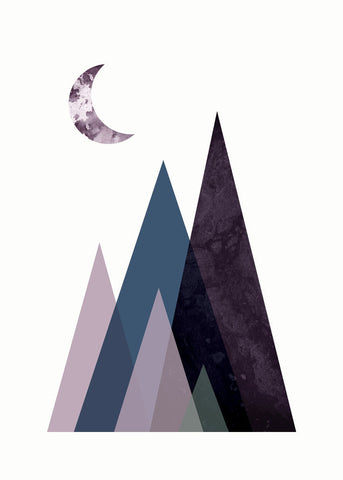 Scandi Mountains Blue 1 - Wall Art - By Urban Epiphany- Gallery Art Company