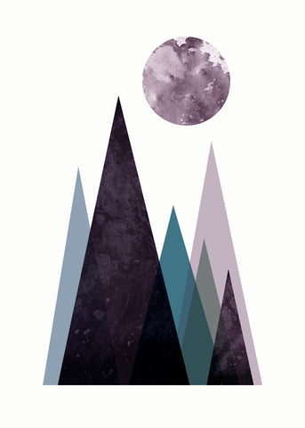 Scandi Mountains Blue 2 - Wall Art - By Urban Epiphany- Gallery Art Company