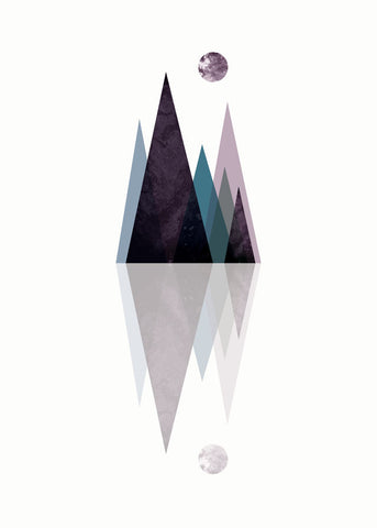 Scandi Mountains Blue 3 - Wall Art - By Urban Epiphany- Gallery Art Company