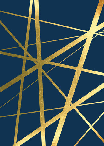 Metallic Lines Navy 1 - Wall Art - By Urban Epiphany- Gallery Art Company