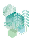 Geometric Minimalist Seafoam - Wall Art - By Urban Epiphany- Gallery Art Company
