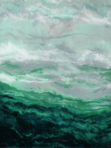 Green Waterfall I - Wall Art - By Barbara Bilotta- Gallery Art Company