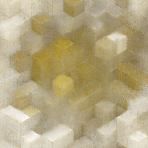 Golden Cube - Wall Art - By Kimberly Allen- Gallery Art Company