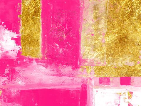 Mesmerizing Pink And Gold - Wall Art - By Sheldon Lewis- Gallery Art Company
