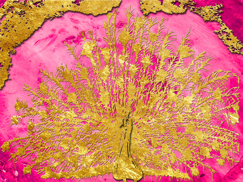 Mesmerizing Pink And Gold 3 - Wall Art - By Sheldon Lewis- Gallery Art Company