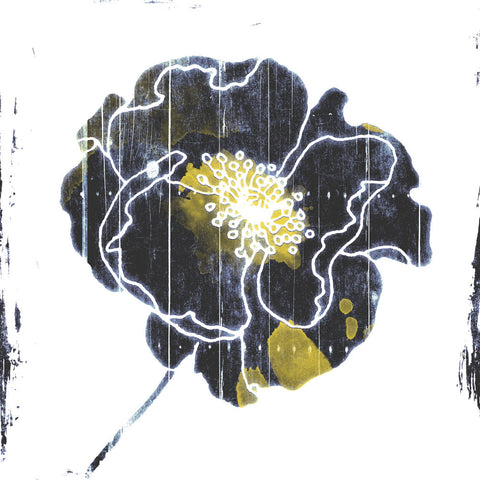 Flower With Blue Yellow Mate - Wall Art - By Jace Grey- Gallery Art Company
