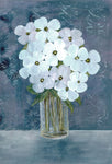 White Floral Blues - Wall Art - By Doris Charest- Gallery Art Company