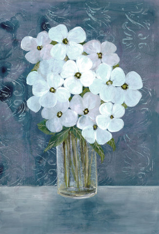 White Floral Blues - Wall Art - By Doris Charest- Gallery Art Company