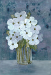 White Floral Blues 2 - Wall Art - By Doris Charest- Gallery Art Company