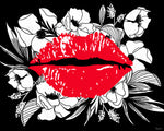 Floral Lips - Wall Art - By Kyra Brown- Gallery Art Company