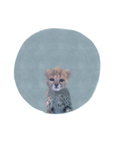 Baby Cheetah Circle - Wall Art - By Leah Straatsma- Gallery Art Company