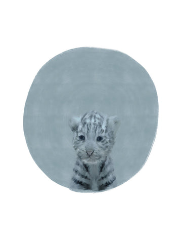 Baby White Tiger Circle - Wall Art - By Leah Straatsma- Gallery Art Company