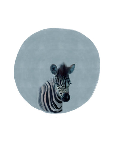 Baby Zebra Circle - Wall Art - By Leah Straatsma- Gallery Art Company