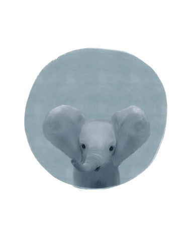 Baby Elephant Circle - Wall Art - By Leah Straatsma- Gallery Art Company