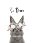 FloralBunny Be Brave - Wall Art - By Leah Straatsma- Gallery Art Company