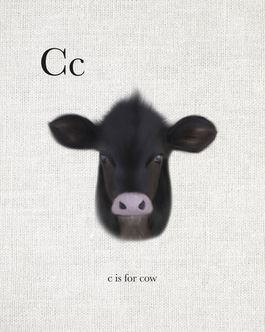 C is for Cow - Wall Art - By Leah Straatsma- Gallery Art Company