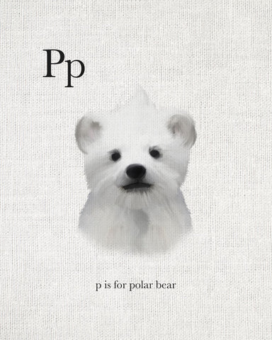 P is for Polar Bear - Wall Art - By Leah Straatsma- Gallery Art Company