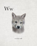 W is for Wolf - Wall Art - By Leah Straatsma- Gallery Art Company