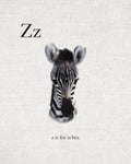 Z is for zebra - Wall Art - By Leah Straatsma- Gallery Art Company