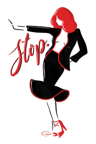 Stop Lady In Red - Wall Art - By Onrei- Gallery Art Company