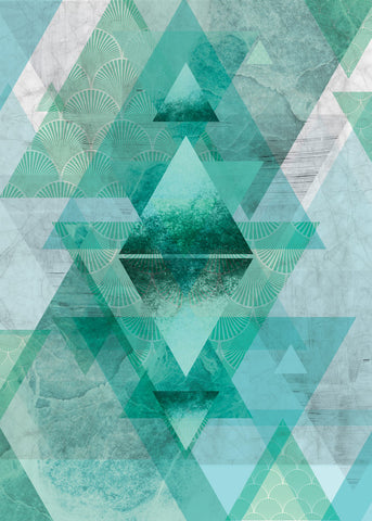 Teal Geometric - Wall Art - By Urban Epiphany- Gallery Art Company