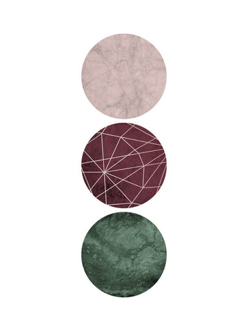 Cranberry Green Blush GEO 1 - Wall Art - By Urban Epiphany- Gallery Art Company