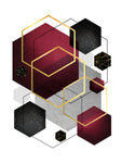 Burg Black Gold Geo 2 - Wall Art - By Urban Epiphany- Gallery Art Company