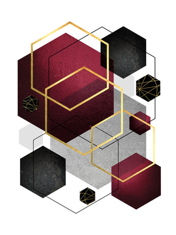 Burg Black Gold Geo 2 - Wall Art - By Urban Epiphany- Gallery Art Company