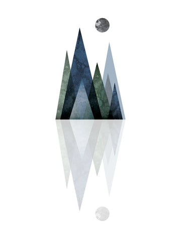 Scandi Blue Hunter Mountains 3 - Wall Art - By Urban Epiphany- Gallery Art Company