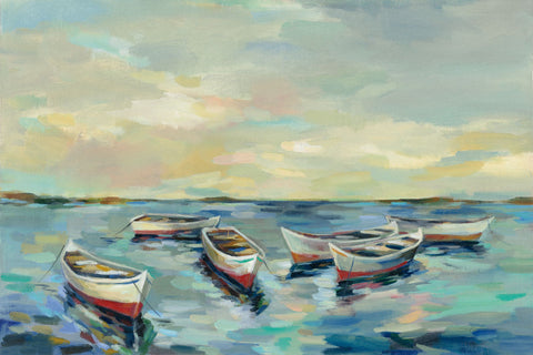 Coastal View of Boats - Wall Art - By Silvia Vassileva- Gallery Art Company