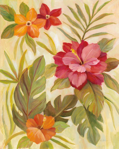 Coral Tropical Floral II - Wall Art - By Silvia Vassileva- Gallery Art Company
