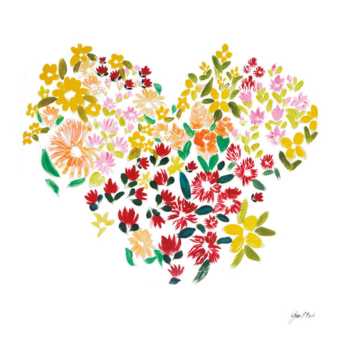 Flower Heart - Wall Art - By Joan E. Davis- Gallery Art Company