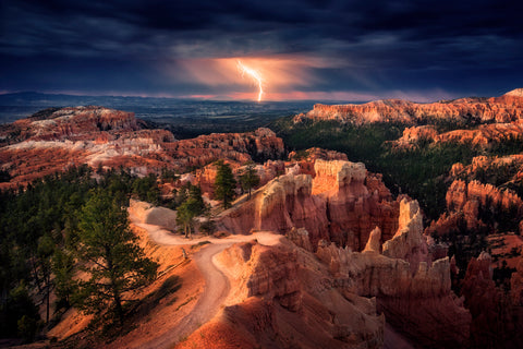 Lightning over Bryce Canyon - Wall Art - By Stefan Mitterwallner- Gallery Art Company