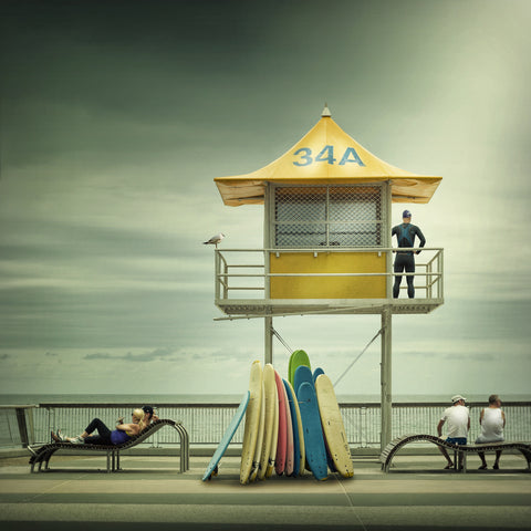 The life guard - Wall Art - By Adrian Donoghue- Gallery Art Company