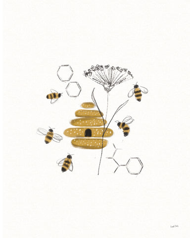 Bees and Botanicals II - Wall Art - By Leah York- Gallery Art Company