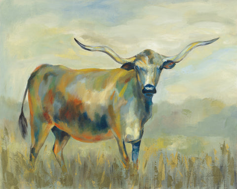 Colorful Longhorn Cow - Wall Art - By Silvia Vassileva- Gallery Art Company