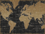Mappemonde Borderless Black Gold - World Map - Wall Art - Wall Art - By Pela Studio- Gallery Art Company
